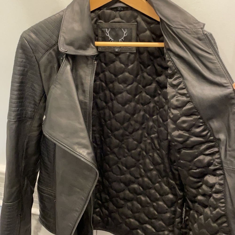 Genuine Leather Moto Jacket - Picture 4 of 7